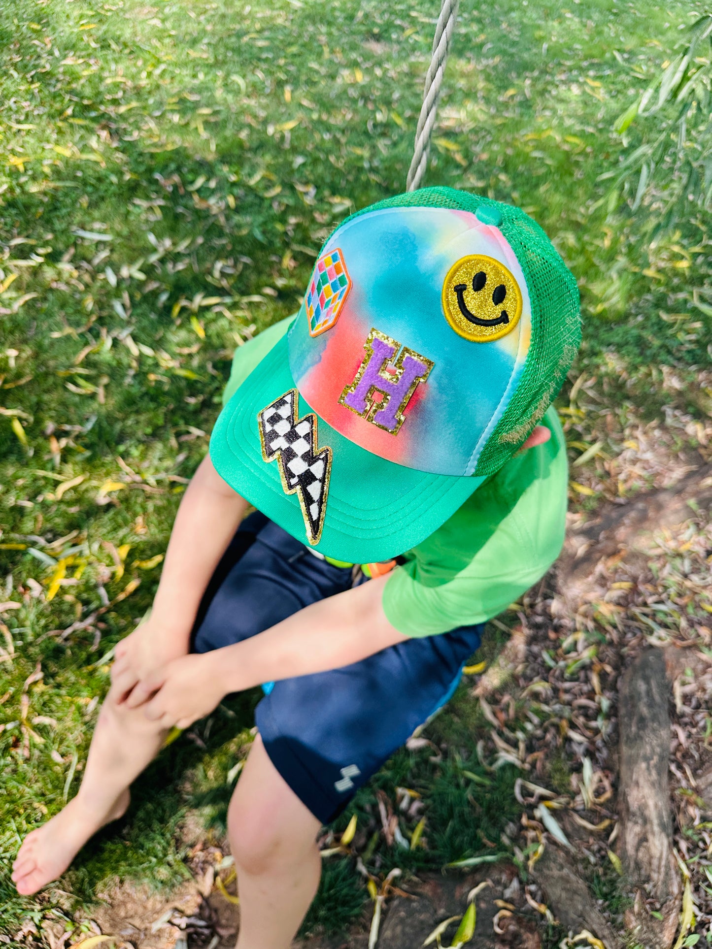 Little Gardeners tie dye trucker hats 8/7/26