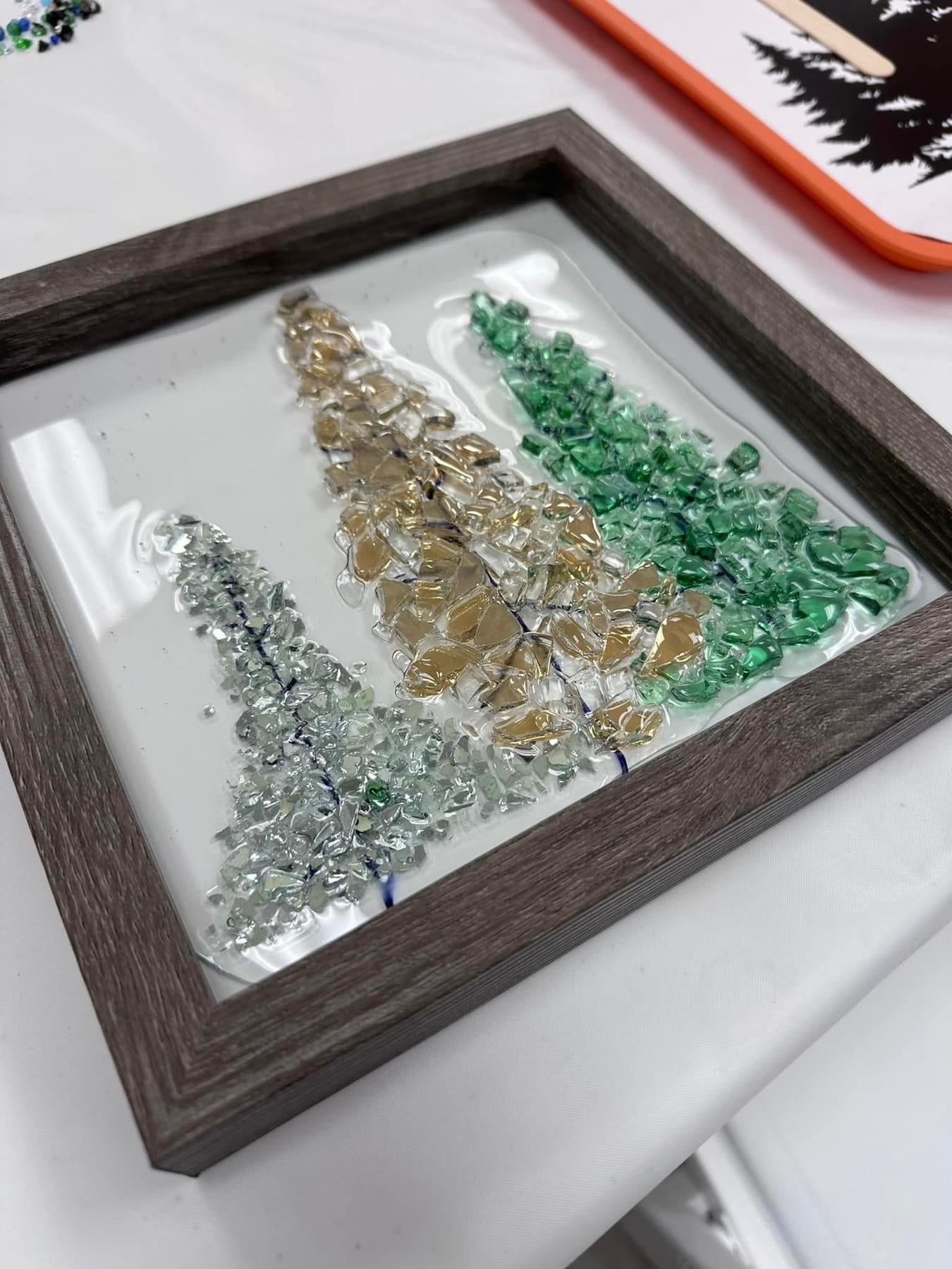 Winter Crushed Glass Art 12/19/25