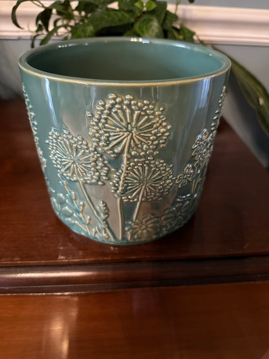 7" green dandelion planter