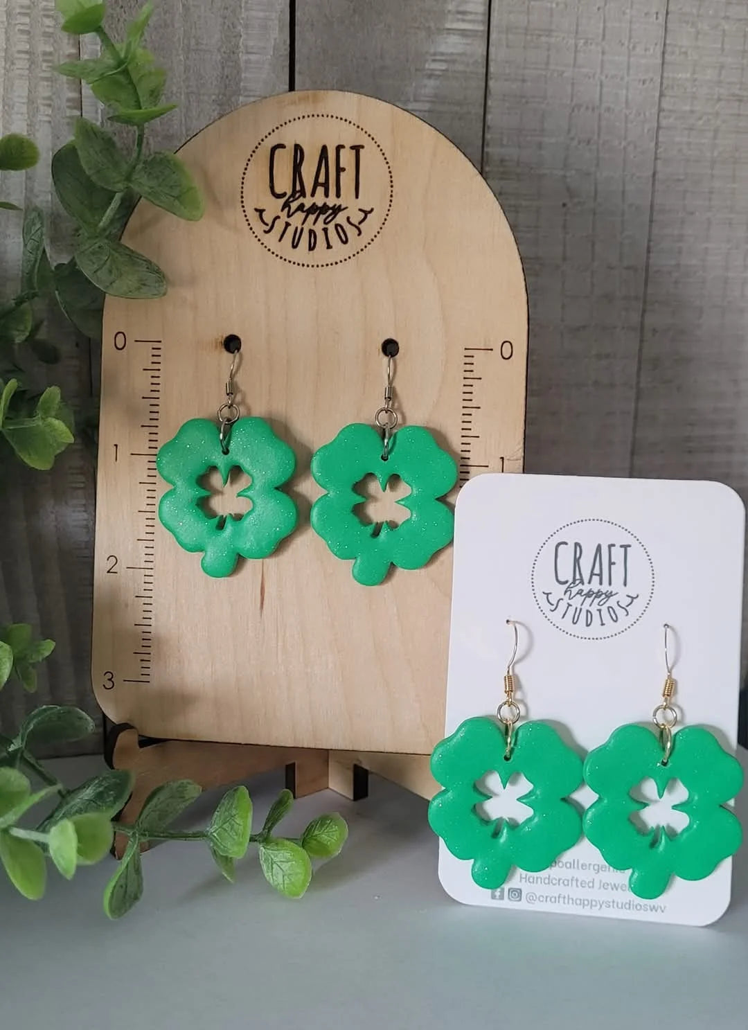 Clay earrings by Craft Happy Studios