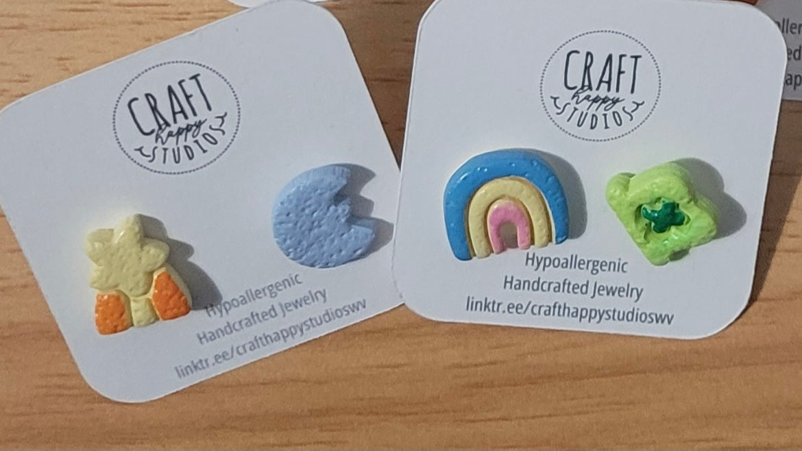 Clay earrings by Craft Happy Studios