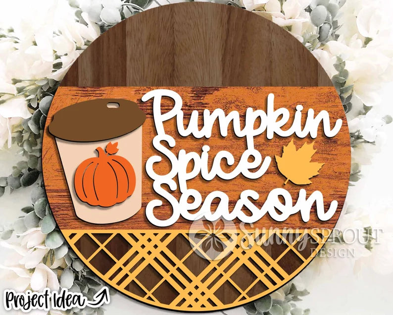 Pumpkin Spice Season (tiered tray set or door hanger)