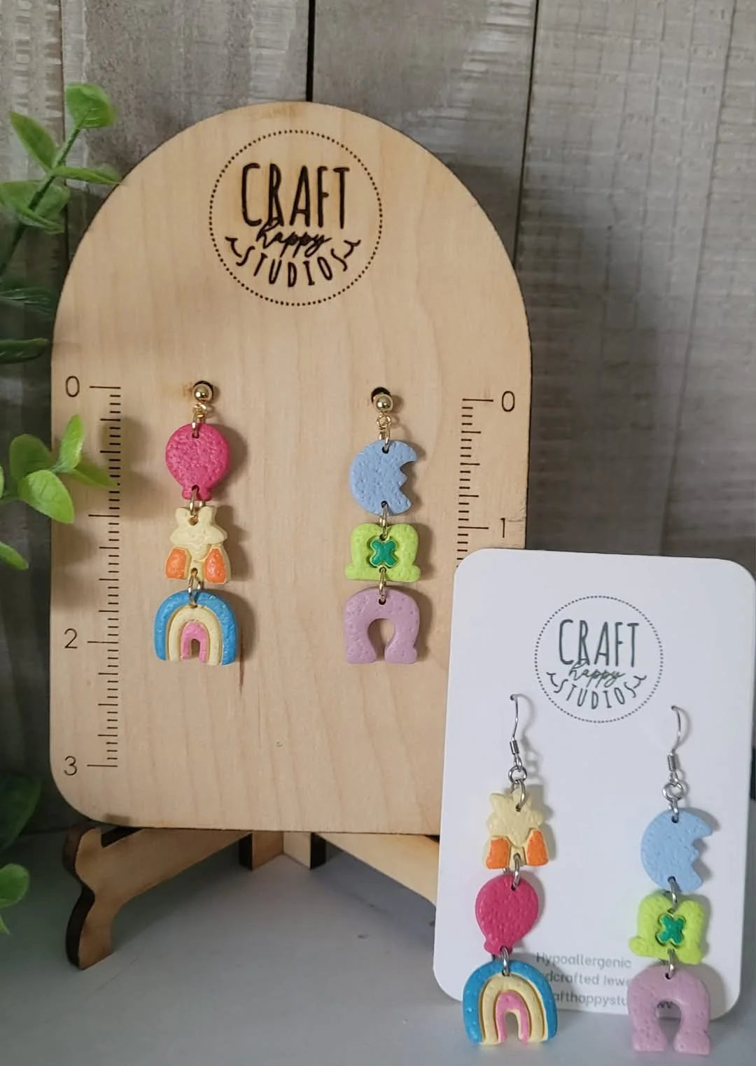 Clay earrings by Craft Happy Studios