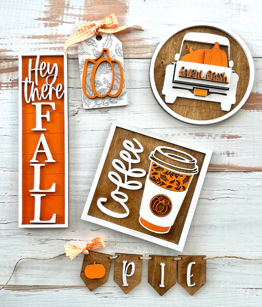 Pumpkin Spice Season (tiered tray set or door hanger)