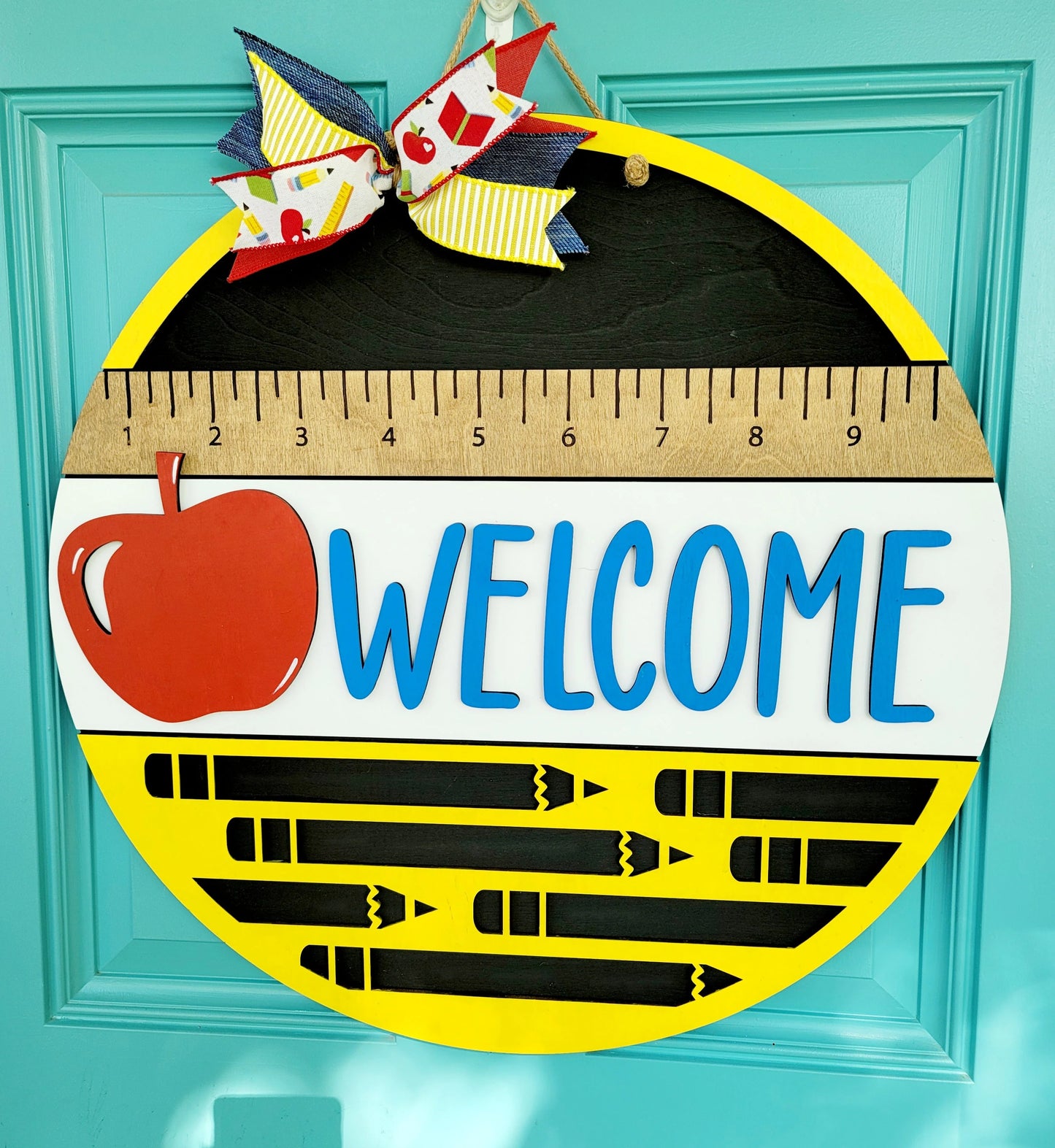 Wood Door Hanger: back 2 school, football or succulents