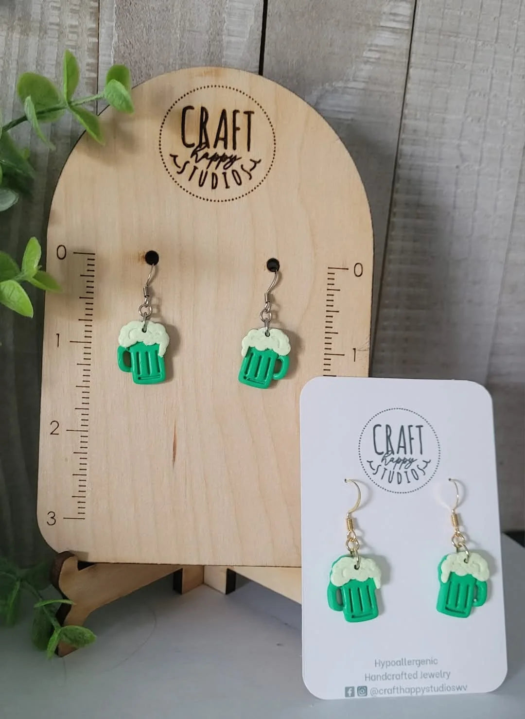 Clay earrings by Craft Happy Studios