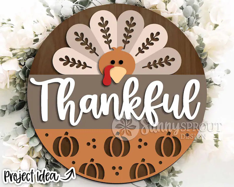 Thanksgiving door hangers, tiered tray sets and interchangeable trucks