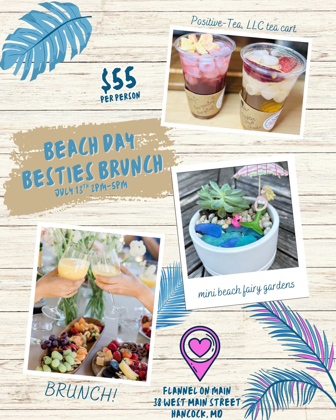 Beach Day Besties Brunch at Flannel On Main 7/13/25