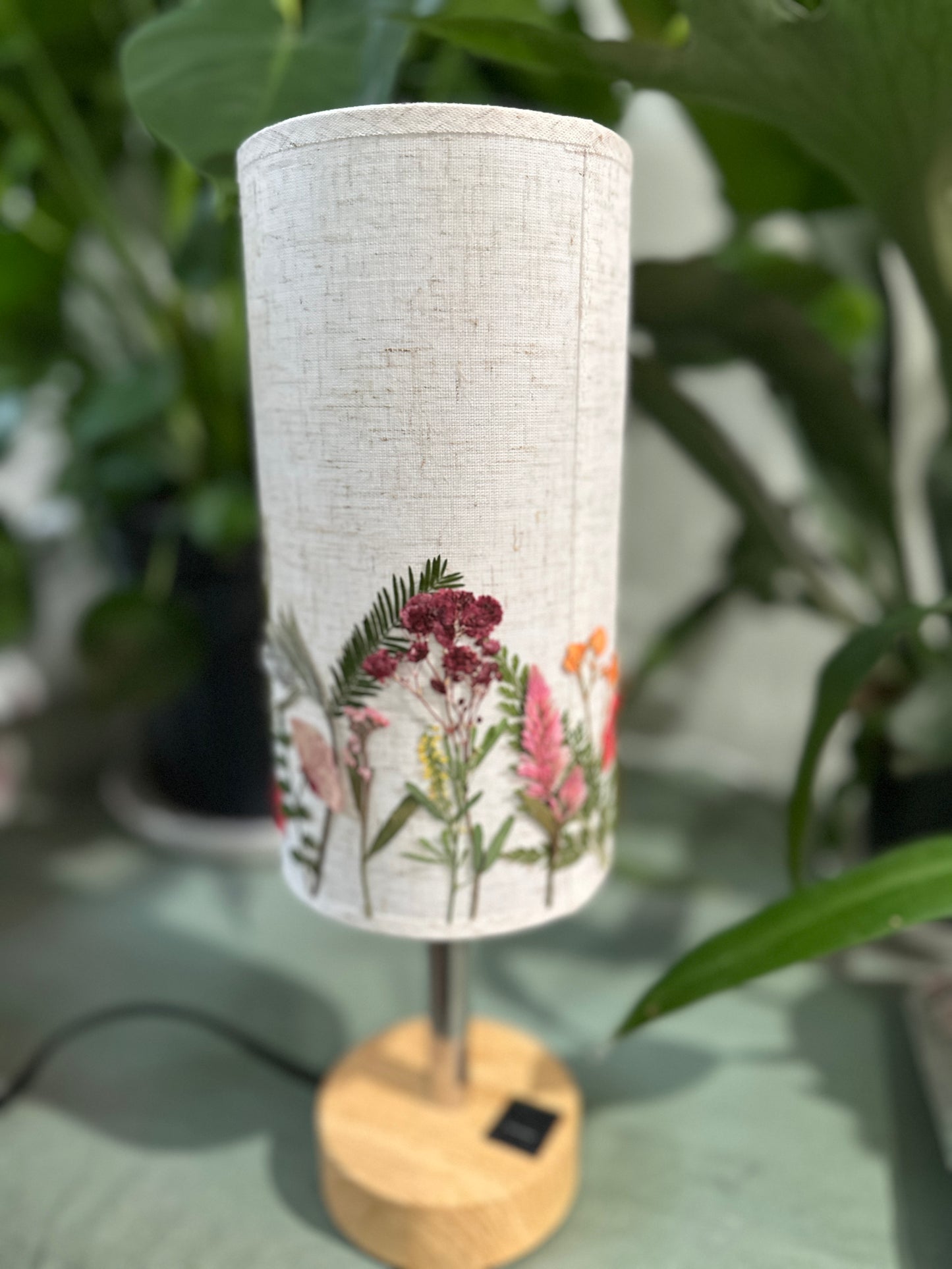 Pressed flower lamp at Flannel On Main 5/22/25