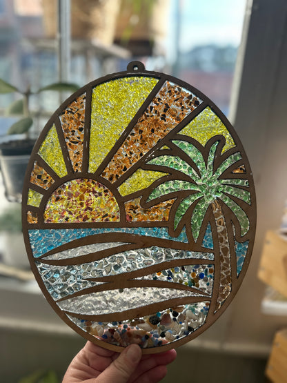 Summer crushed glass suncatchers at Wandering Roots 7/24/26