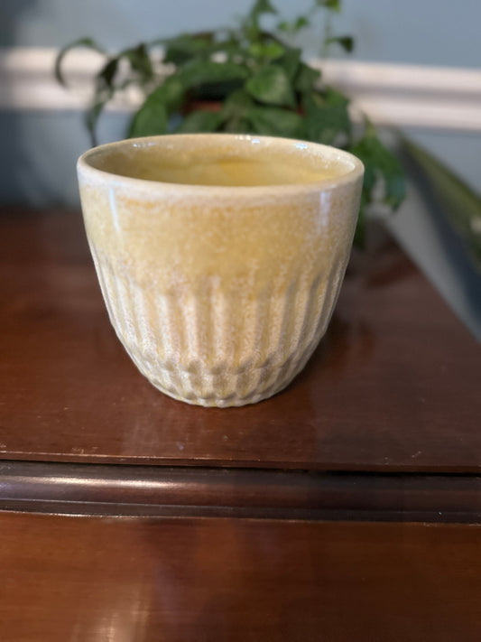 4" tan tapered planter