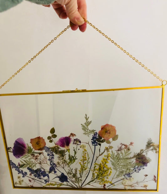 Dried Pressed Flower 8”x12” glass frame 2/23/24