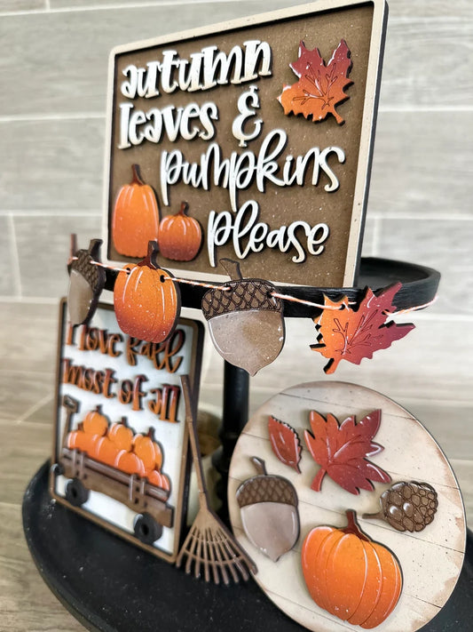 Fall tiered tray sets