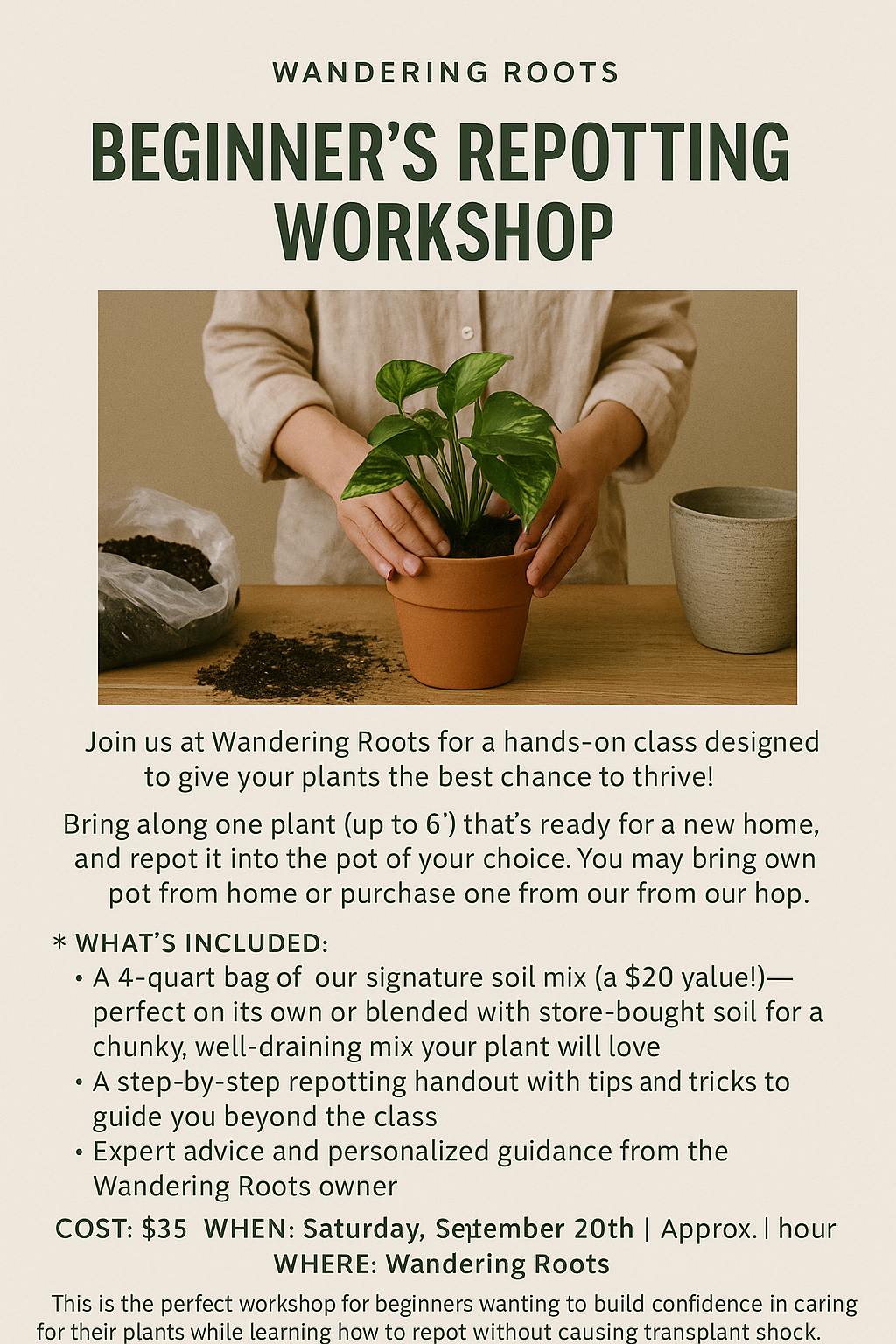 Repotting Class for beginners