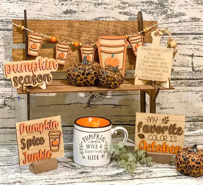 Pumpkin Spice Season (tiered tray set or door hanger)