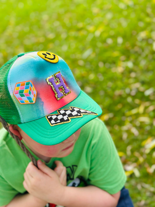 Little Gardeners tie dye trucker hats 8/7/26