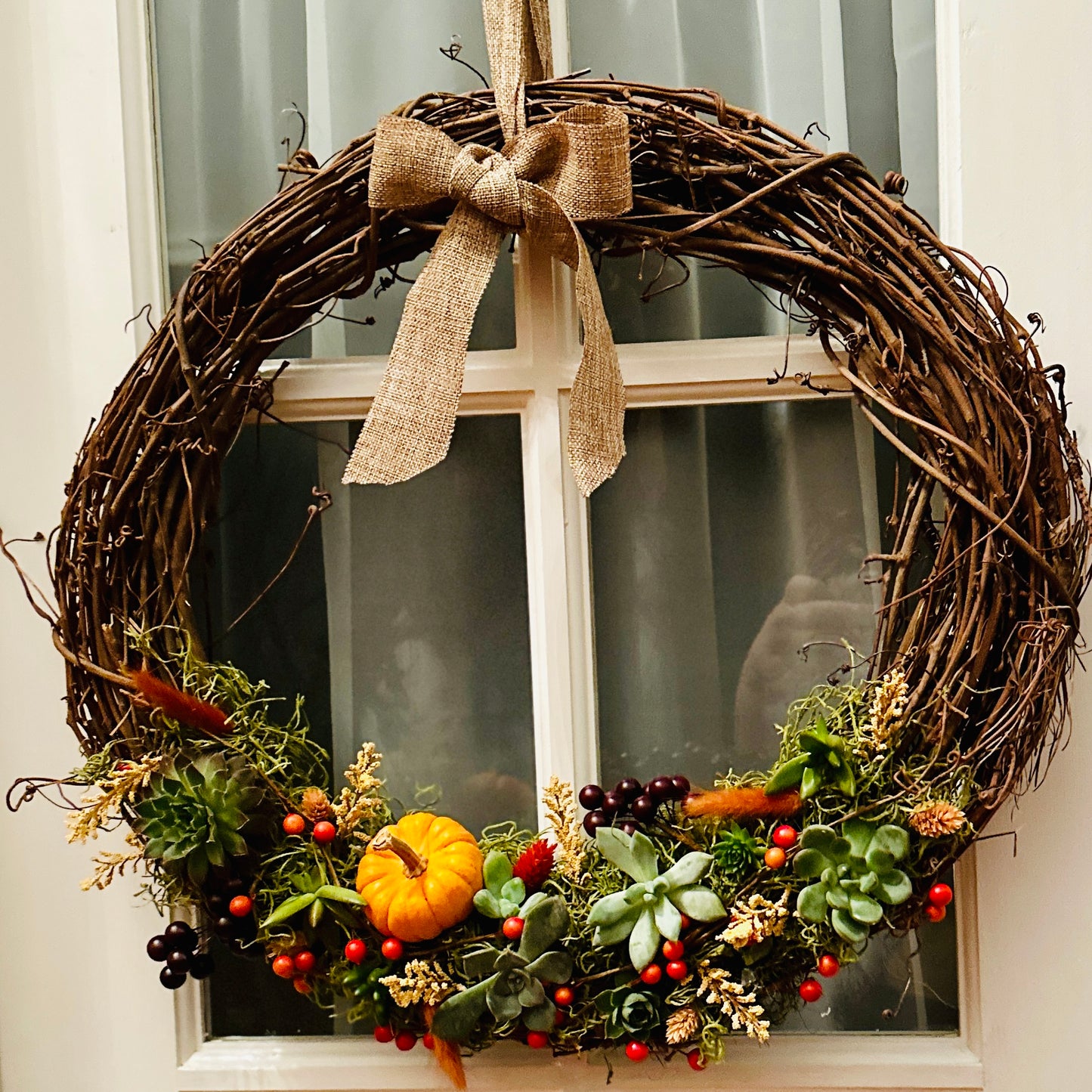 Fall Succulent Wreath at Flannel On Main