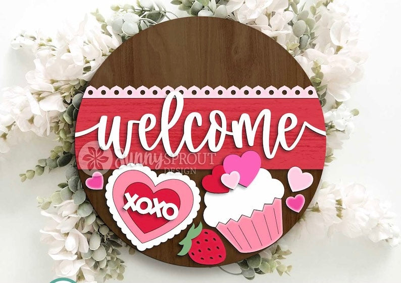 Valentine door hangers and interchangeable trucks at Wandering Roots 1/17/26