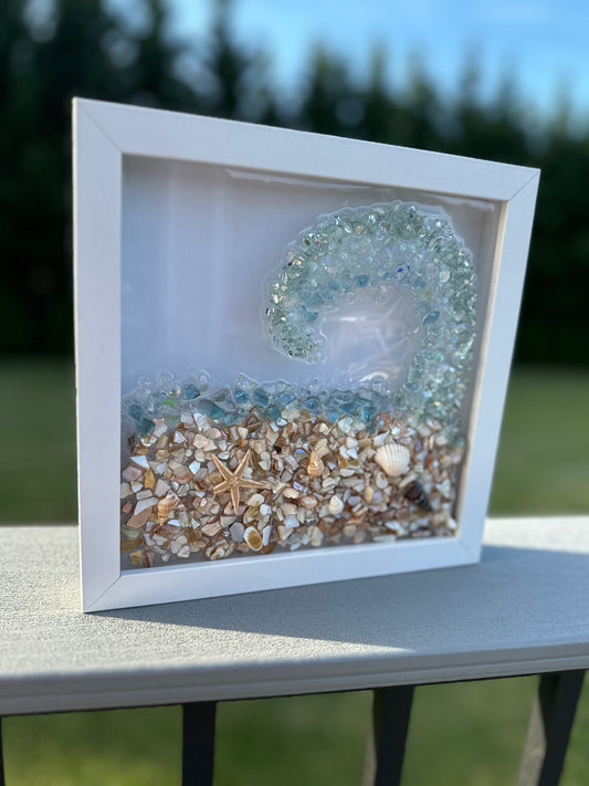 Tropical crushed glass art 7/10/25 at Flannel On Main